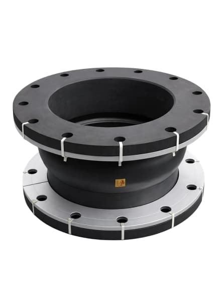 Rubber expansion bellows with flange connections